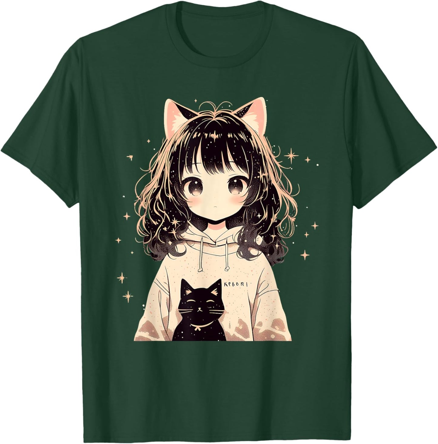 Anime Waifu Cute Anime manga Cat Girl Sweet Retro Japan T-Shirt - T-Shirt | Forest