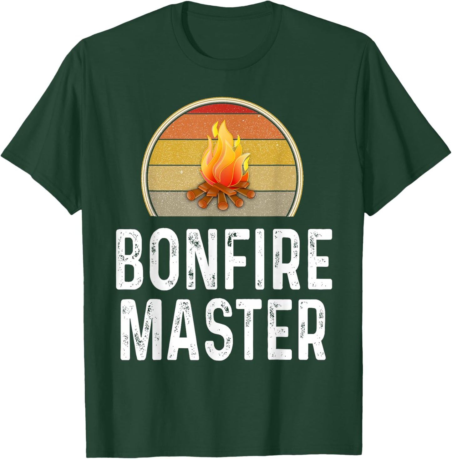 Funny Bonfire Master Drunk Camping Campfire Outdoor Retro T-Shirt - T-Shirt | Forest