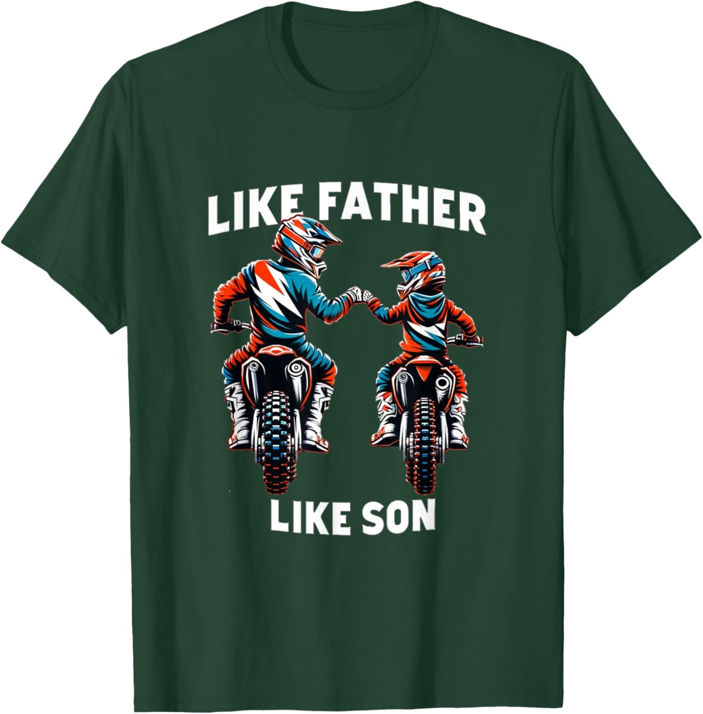Dirt Bike Family Father Son Motocross Off-Road MX Dad Boys T-Shirt - T-Shirt | Forest