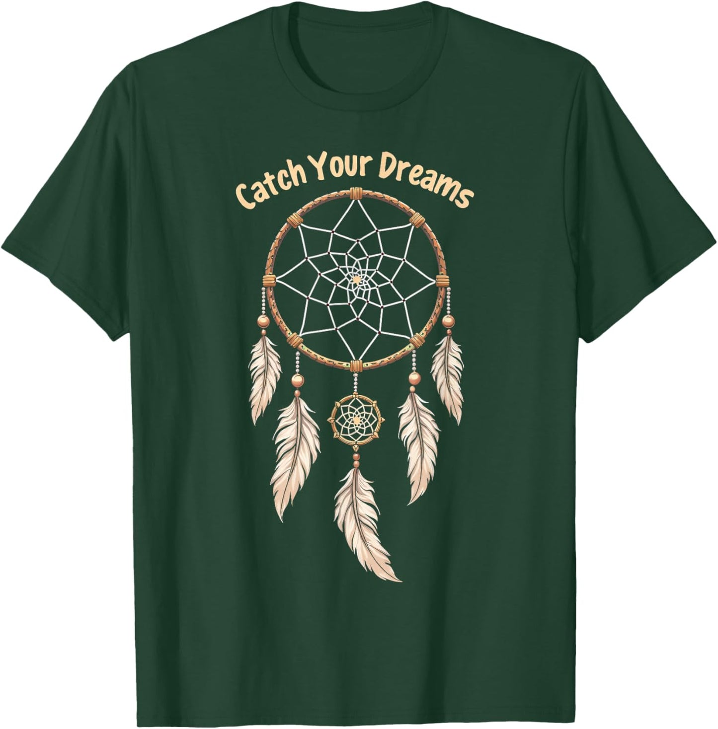 Dreamcatcher "Catch Your Dreams" Boho T-Shirt - T-Shirt | Forest