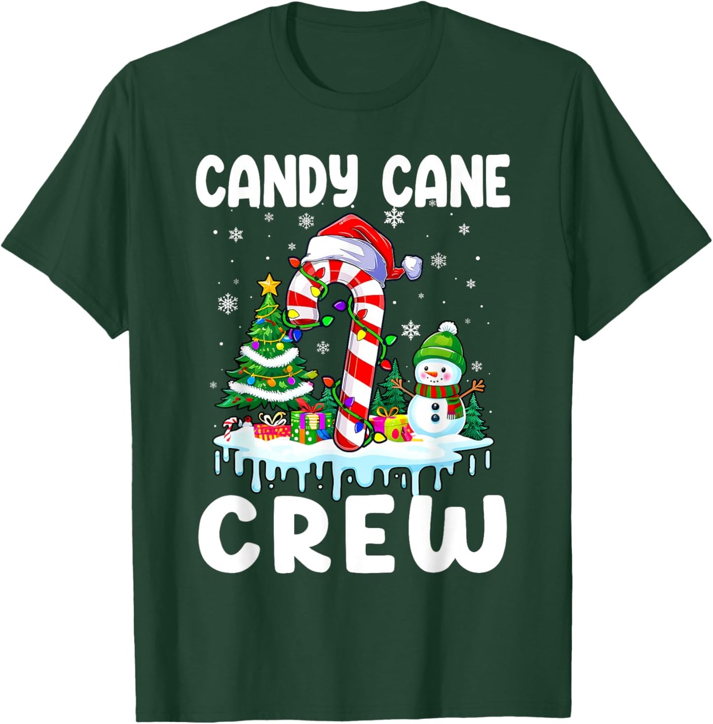 Candy Cane Crew Funny Christmas Holiday Boys Girls Men Women T-Shirt - T-Shirt | Forest