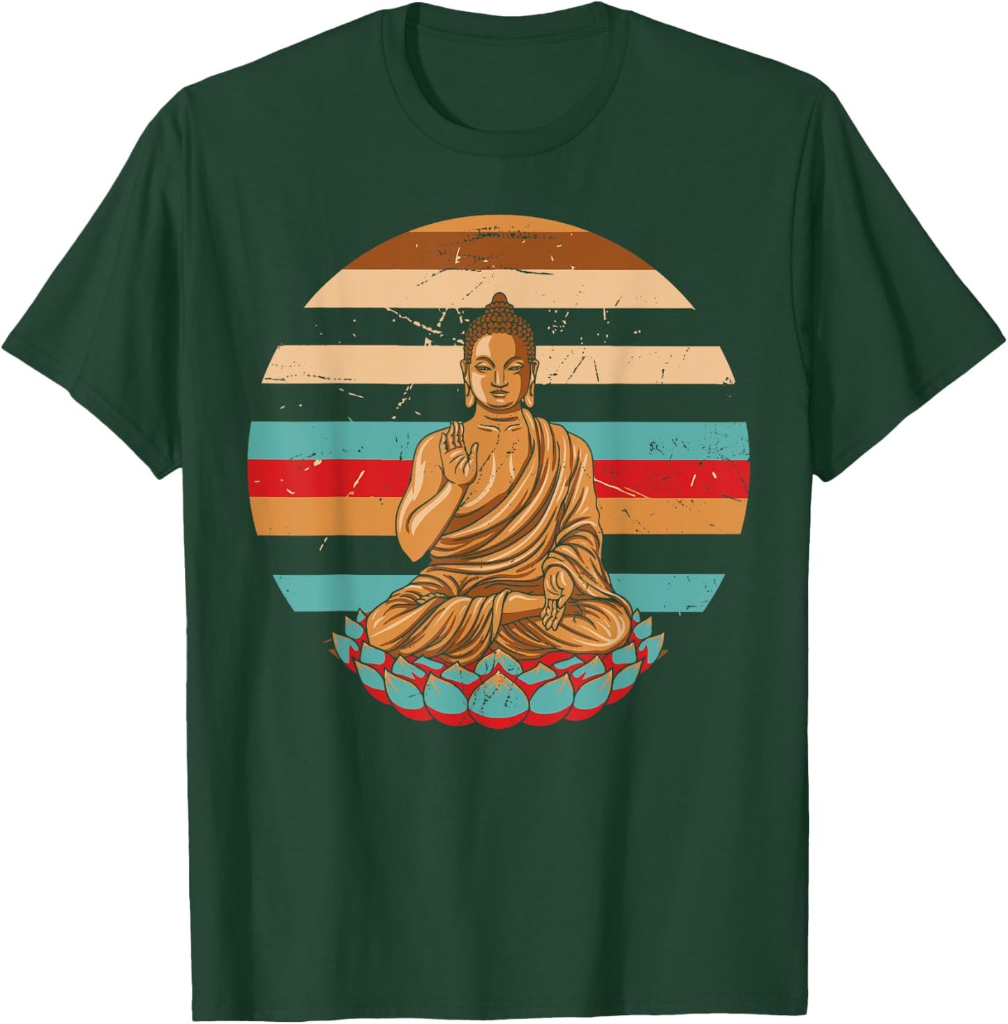 Vintage Style Retro Sleeping Buddha Gift T-Shirt - T-Shirt | Forest