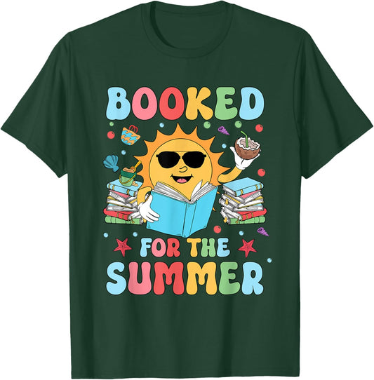 Booked For The Summer Reading Librarian Last Day Of School T-Shirt - T-Shirt | Forest