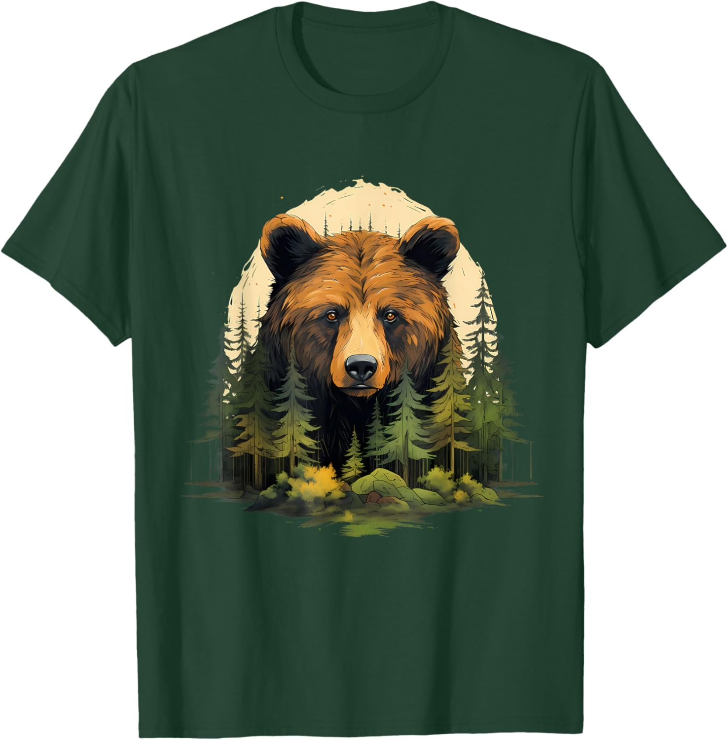 Bear Portrait Forest Animal Art Artwork Forest Wildlife T-Shirt - T-Shirt | Forest