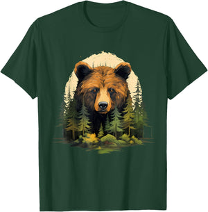 Bear Portrait Forest Animal Art Artwork Forest Wildlife T-Shirt - T-Shirt | Forest