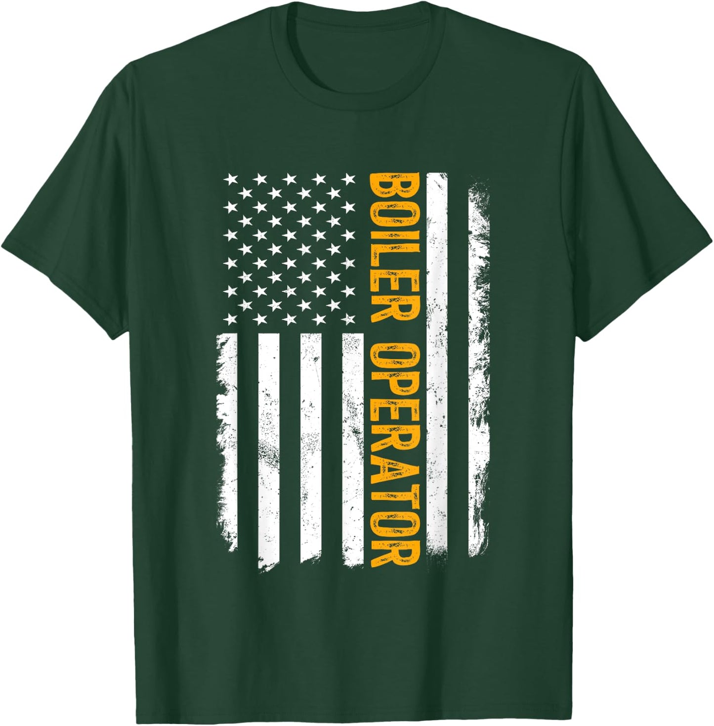 Boiler Operator Job, American Flag Boiler Operators Career T-Shirt - T-Shirt | Forest