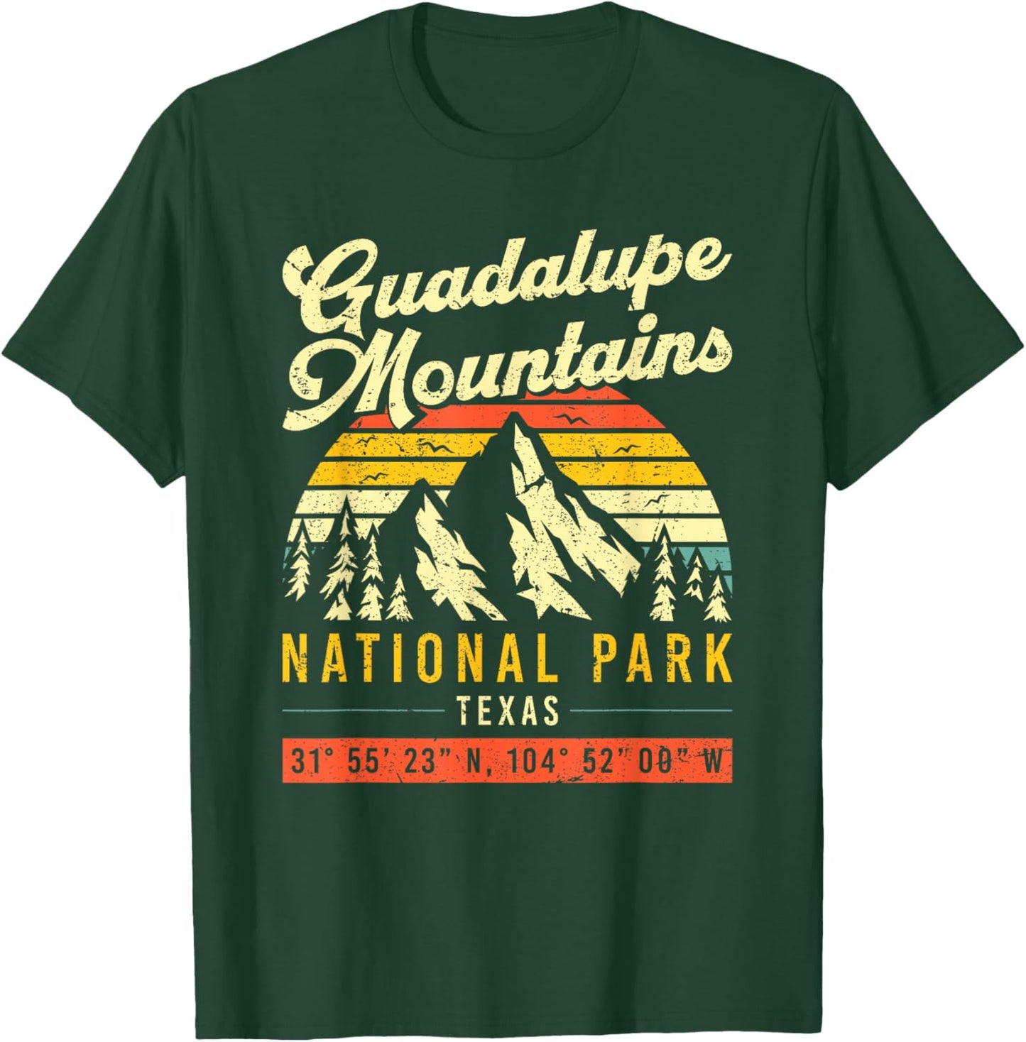 Guadalupe Mountains Texas Vintage Retro National Park T-Shirt - T-Shirt | Forest