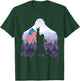 USA flag Bigfoot Victorty sign Peace in the forest camping Women Men T-Shirt - T-Shirt | Forest