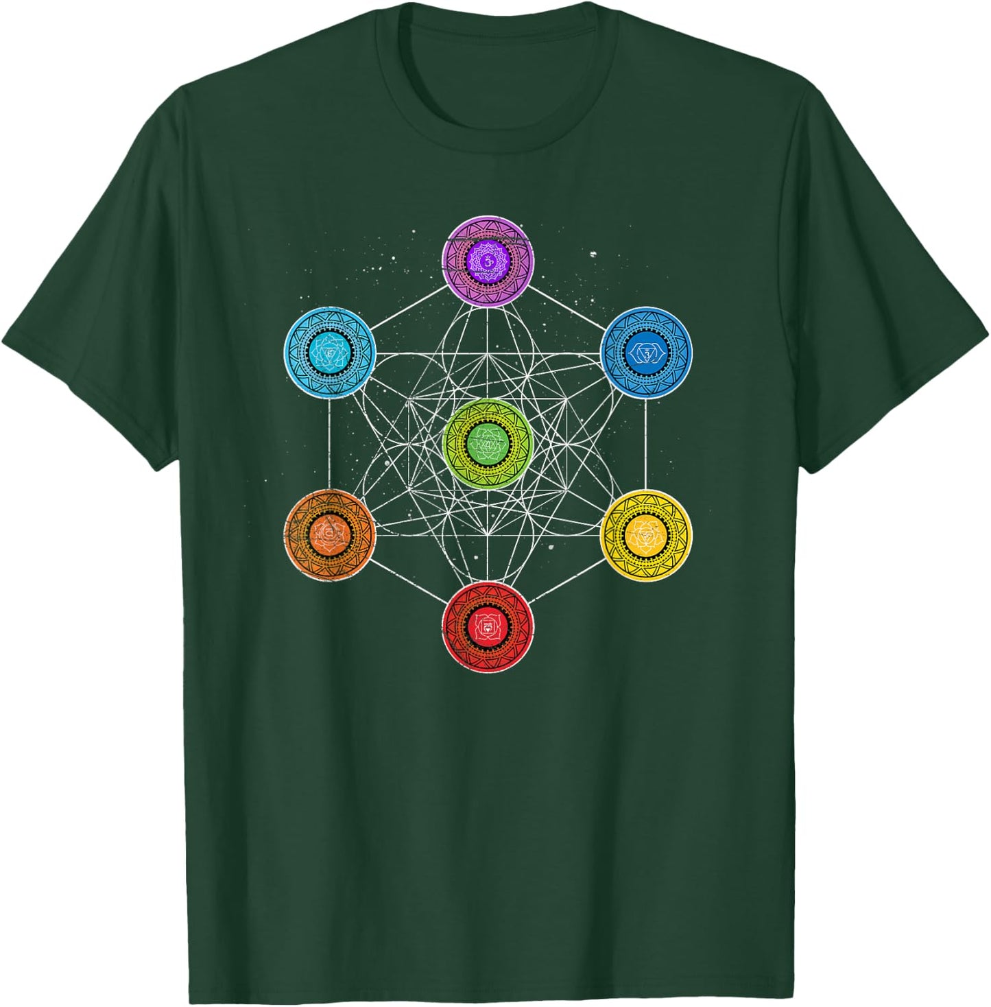 Sacred Geometry Metatrons Cube 7 Chakras - Psychedelic Shirt T-Shirt - T-Shirt | Forest