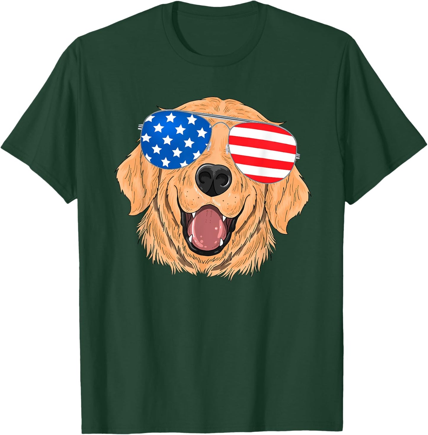 Patriotic Golden Retriever Dog 4th of july T-Shirt - T-Shirt | Forest