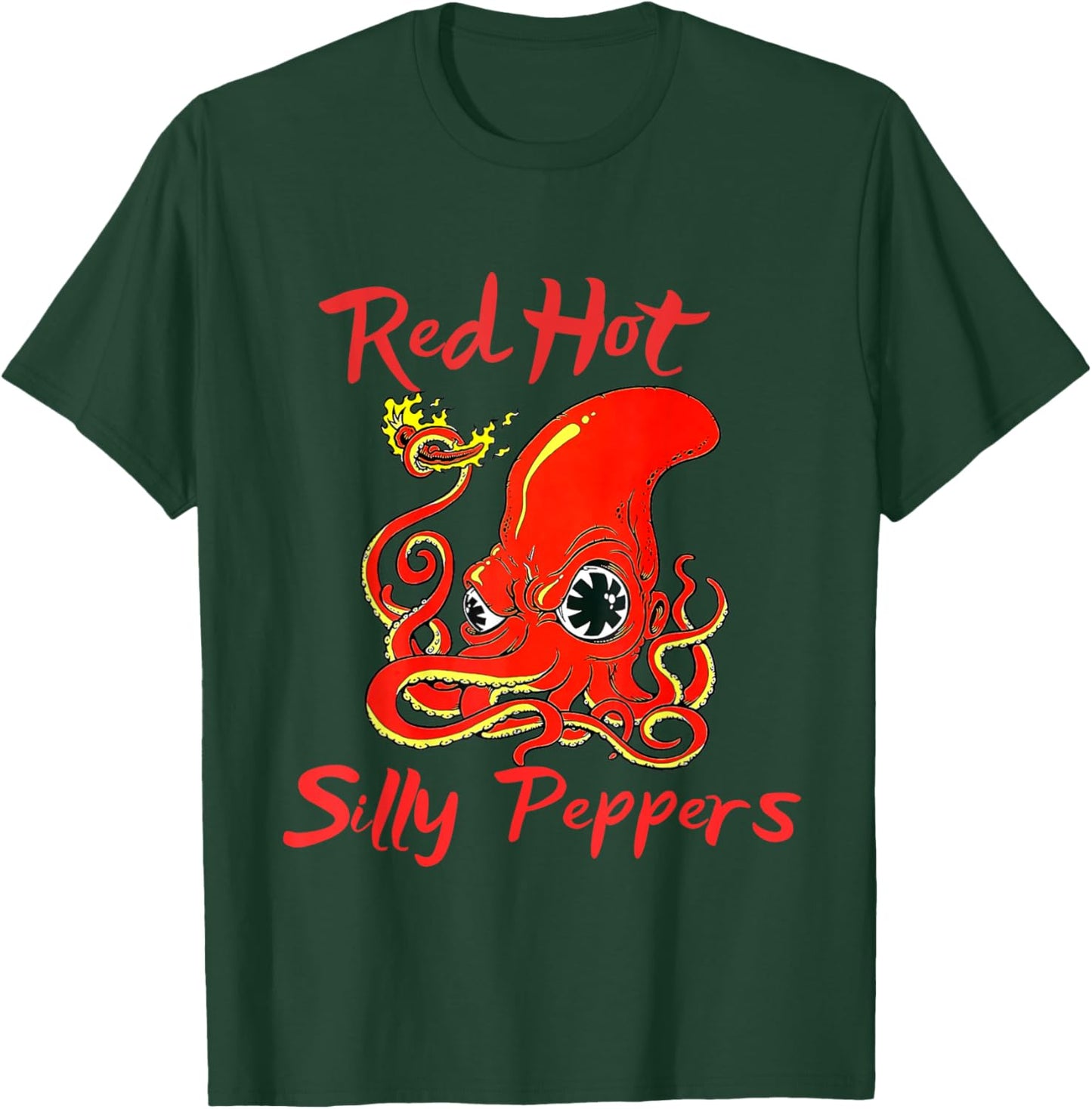 Octopus Chilli Red Hot Silly Peppers Funny T-Shirt - T-Shirt | Forest