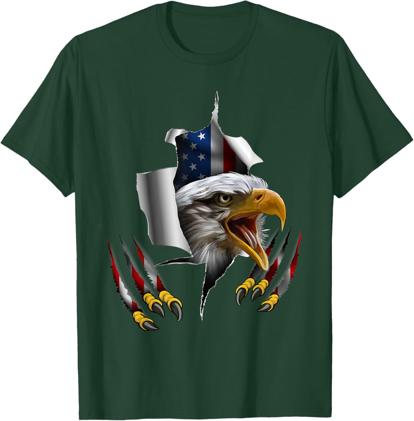 Patriotic USA Bald Eagle 4th of July Flag Vintage T-Shirt - T-Shirt | Forest