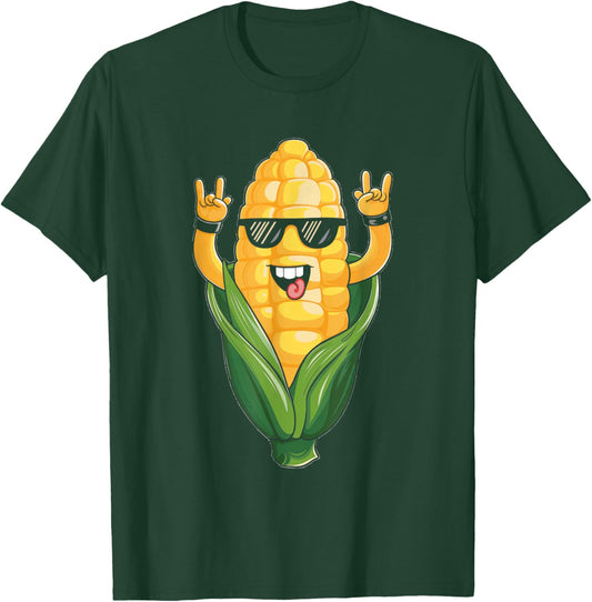 Rock On Corn Corn Lover Sweet Corn On The Cob T-Shirt - T-Shirt | Forest