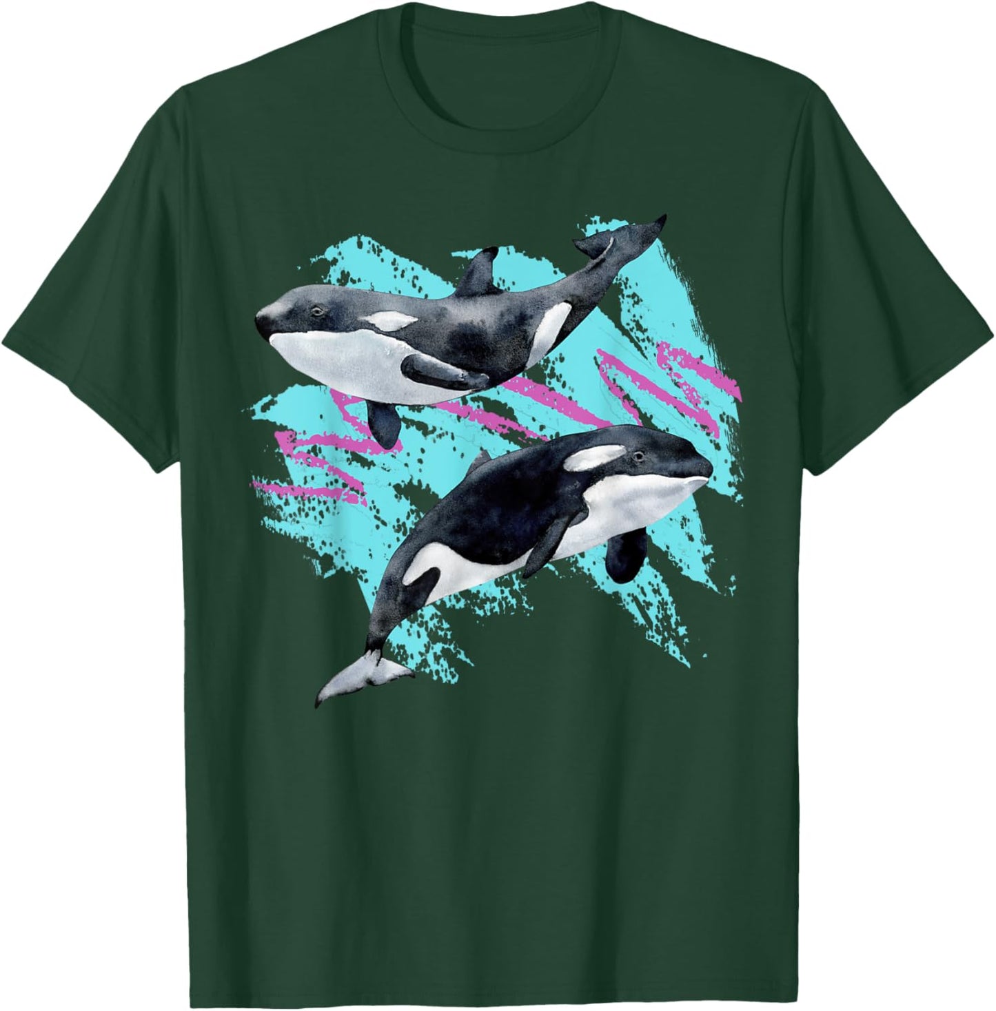 Save Whales 90s Ocean Animals Chart Mammals Guide Orca Eco T-Shirt - T-Shirt | Forest