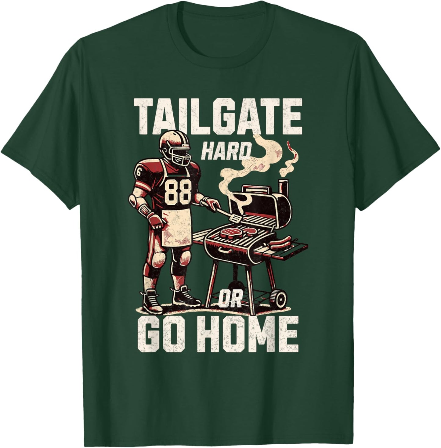 Tailgate Party American Football Player Men Funny Grill T-Shirt - T-Shirt | Forest