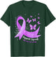 Support Squad Purple Ribbon Butterfly Pancreatic Cancer T-Shirt - T-Shirt | Forest