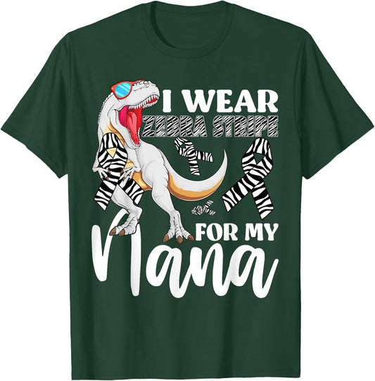 I Wear Zebra Stripe For My Nana Carcinoid Cancer Awareness T-Shirt - T-Shirt | Forest