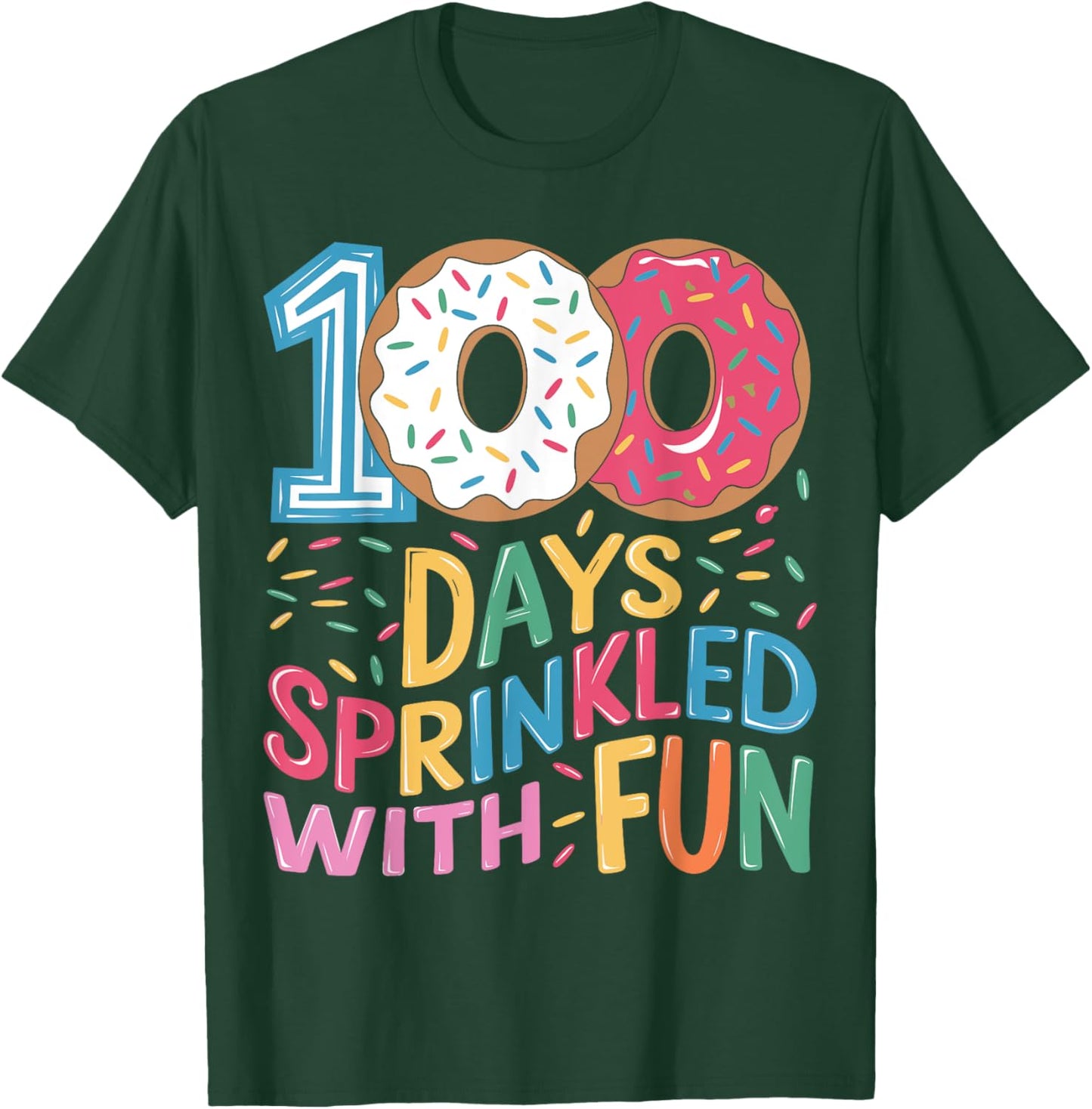 100 Days of School Girls Kindergarten 100th Day of School T-Shirt - T-Shirt | Forest
