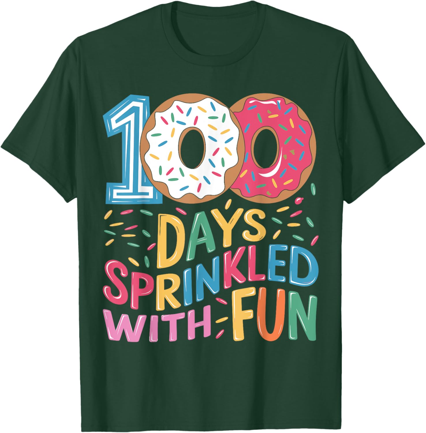 100 Days of School Girls Kindergarten 100th Day of School T-Shirt - T-Shirt | Forest