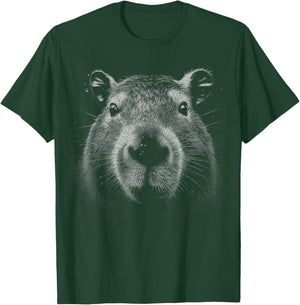 Realistic Capybara Face Giant Rodent Capybara Fan T-Shirt - T-Shirt | Forest