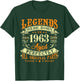 62th Birthday Vintage Legends Born In 1963 62 Years Old T-Shirt - T-Shirt | Forest