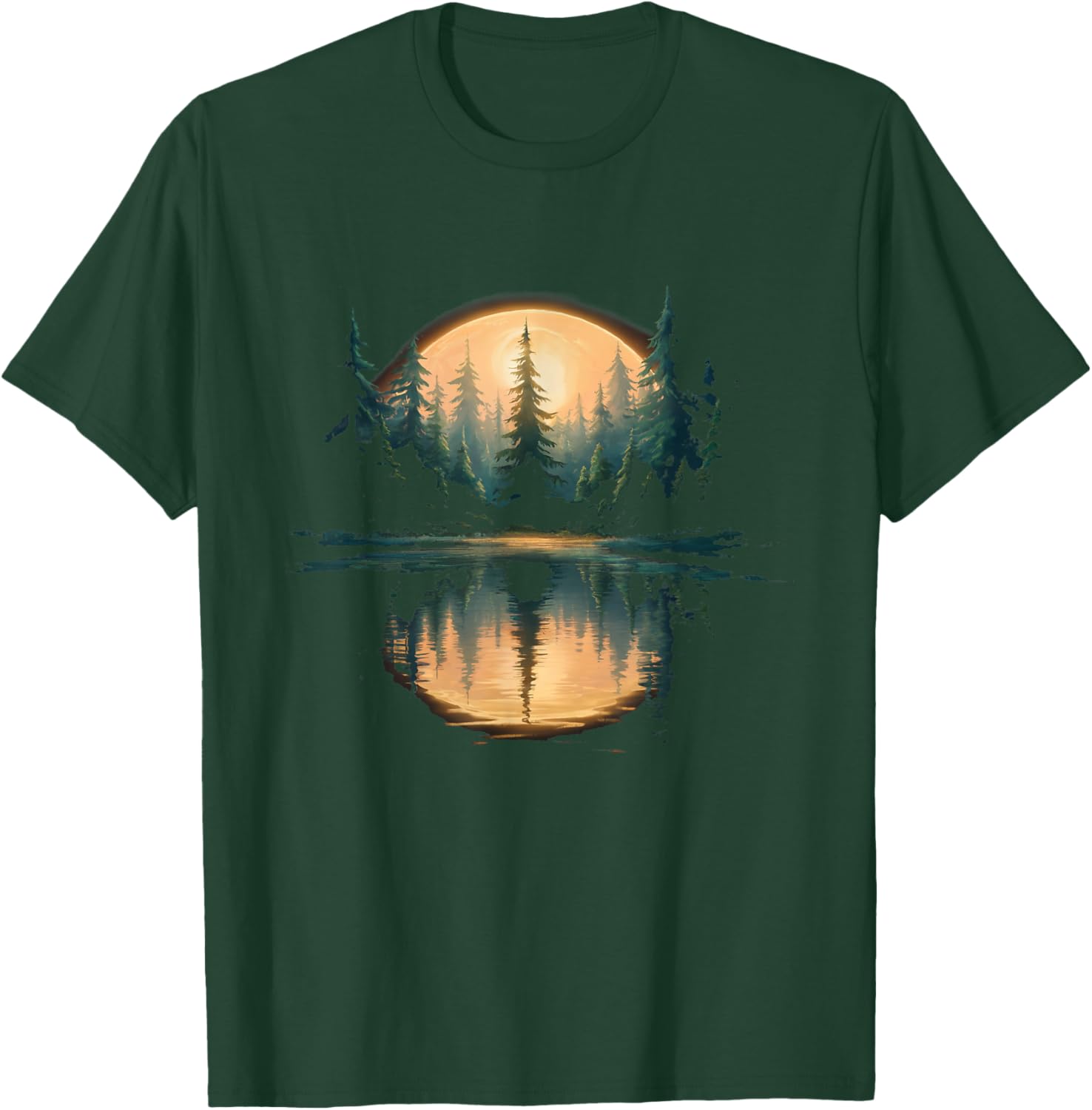 Wildlife Trees Outdoors Nature Retro Forest Graphic T-Shirt - T-Shirt | Forest