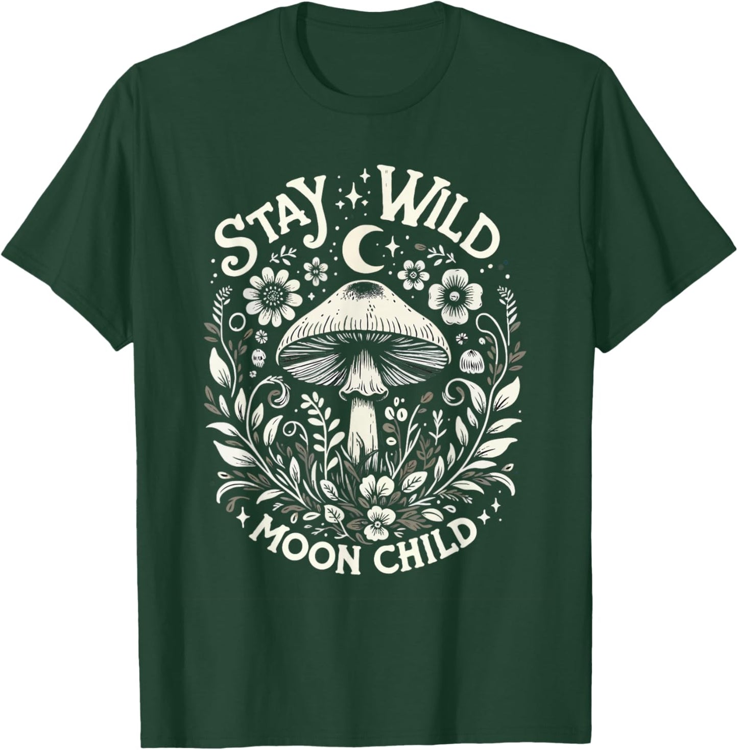 Mystical Mushroom Nature Lover Graphic T-Shirt - T-Shirt | Forest