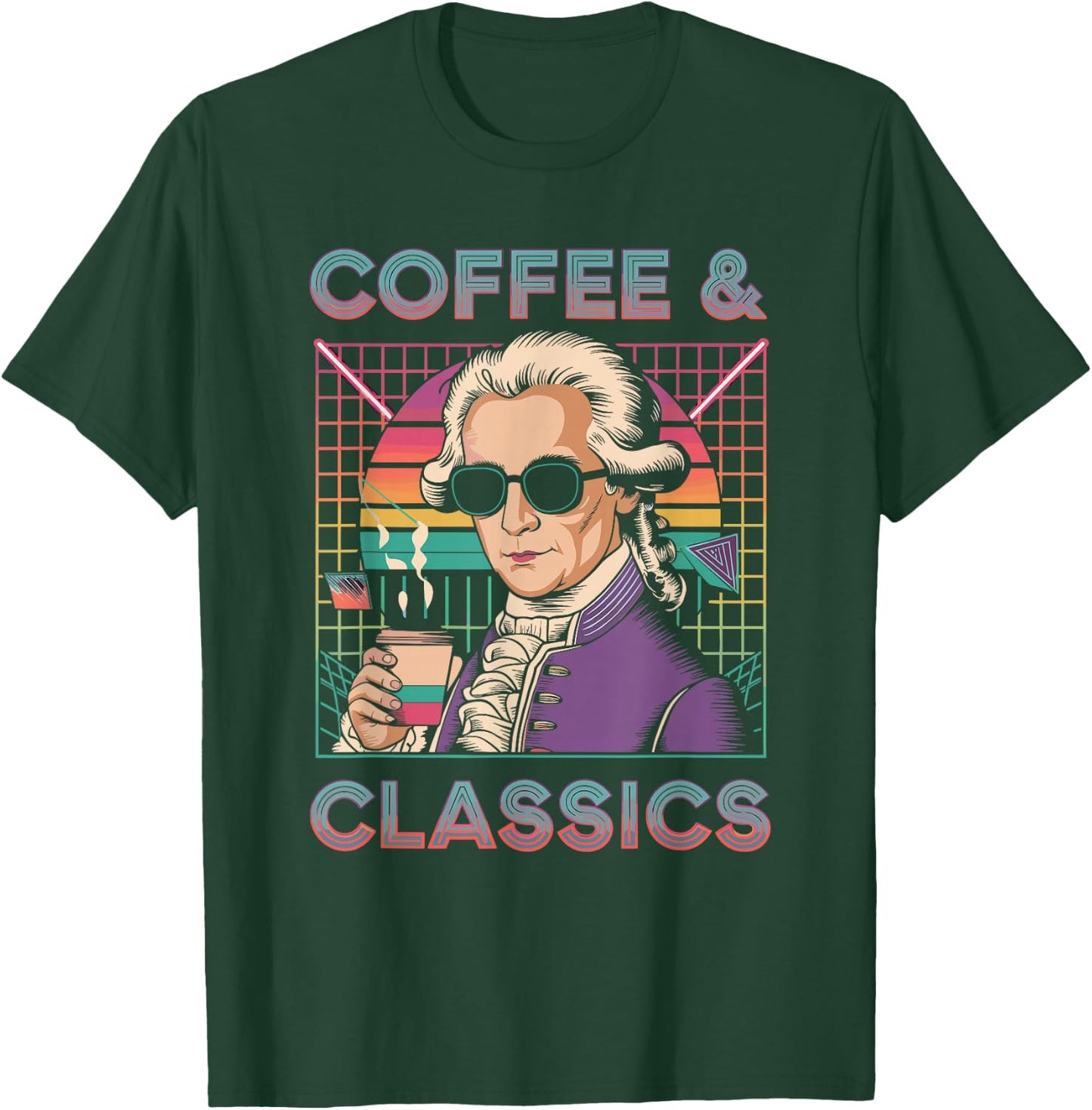 Wolfgang Amadeus Mozart Quote Coffee & Classical Music Lover T-Shirt - T-Shirt | Forest