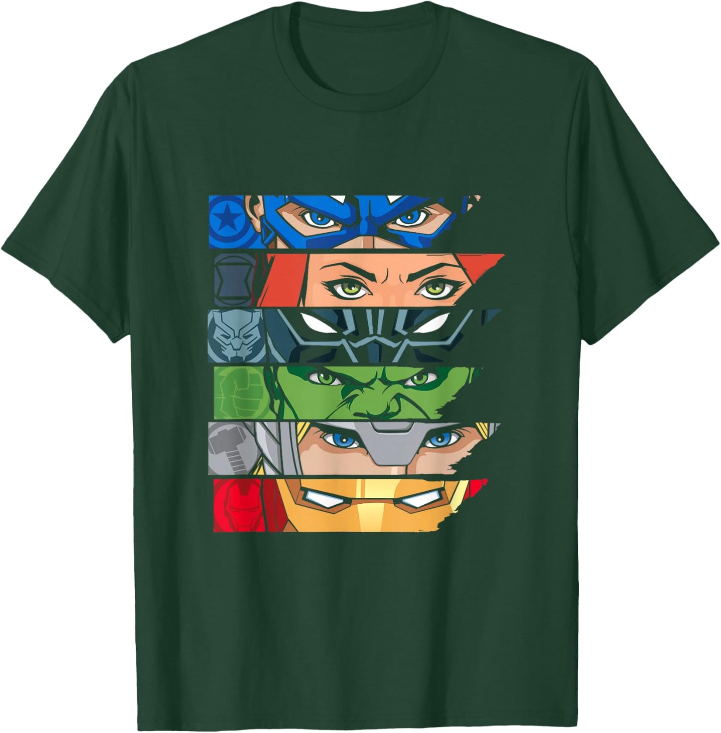 Marvel Avengers Super Hero Eyes Black T-Shirt - T-Shirt | Forest