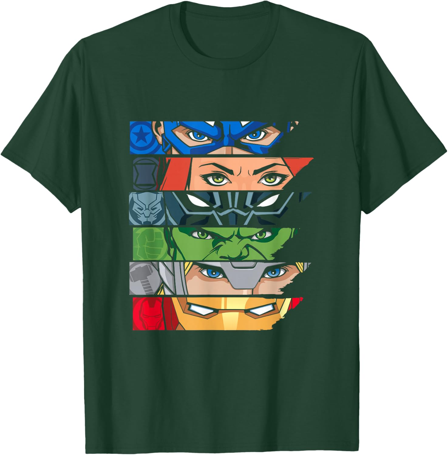 Marvel Avengers Super Hero Eyes Black T-Shirt - T-Shirt | Forest