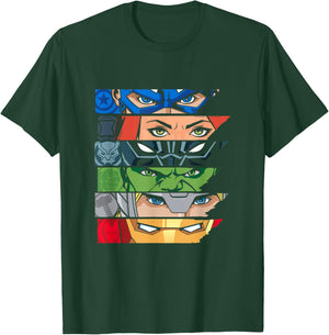 Marvel Avengers Super Hero Eyes Black T-Shirt - T-Shirt | Forest