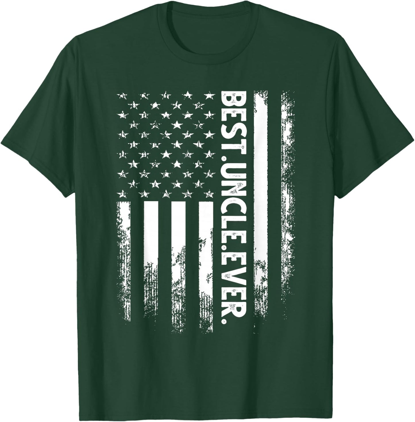 Best Uncle Ever American Flag Christmas T-Shirt - T-Shirt | Forest