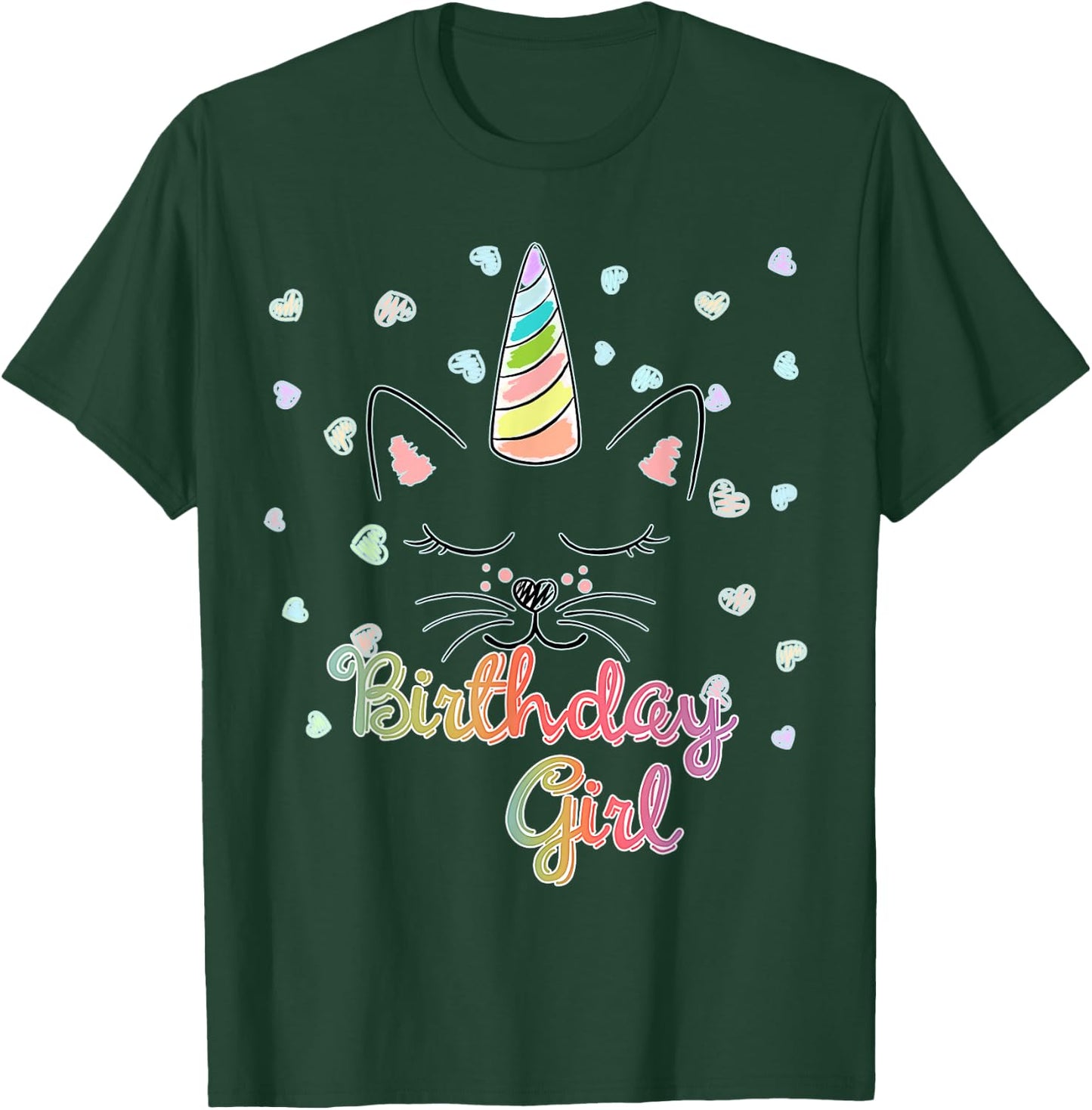 Caticorn Unicat Birthday Party Girl Shirt T-Shirt - T-Shirt | Forest