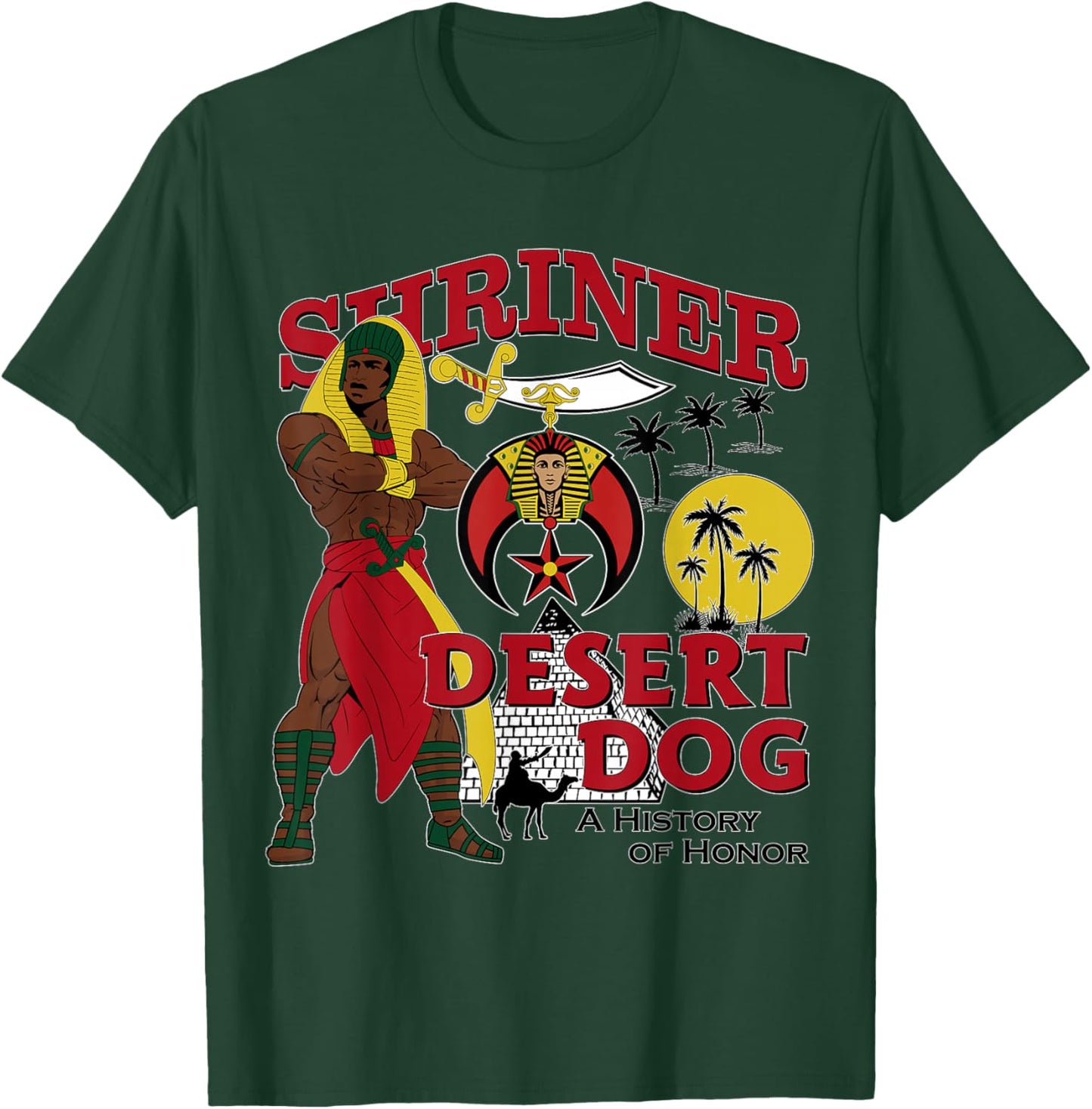 Shriner Desert Dog A History Of Honor Masonic Christmas T-Shirt - T-Shirt | Forest