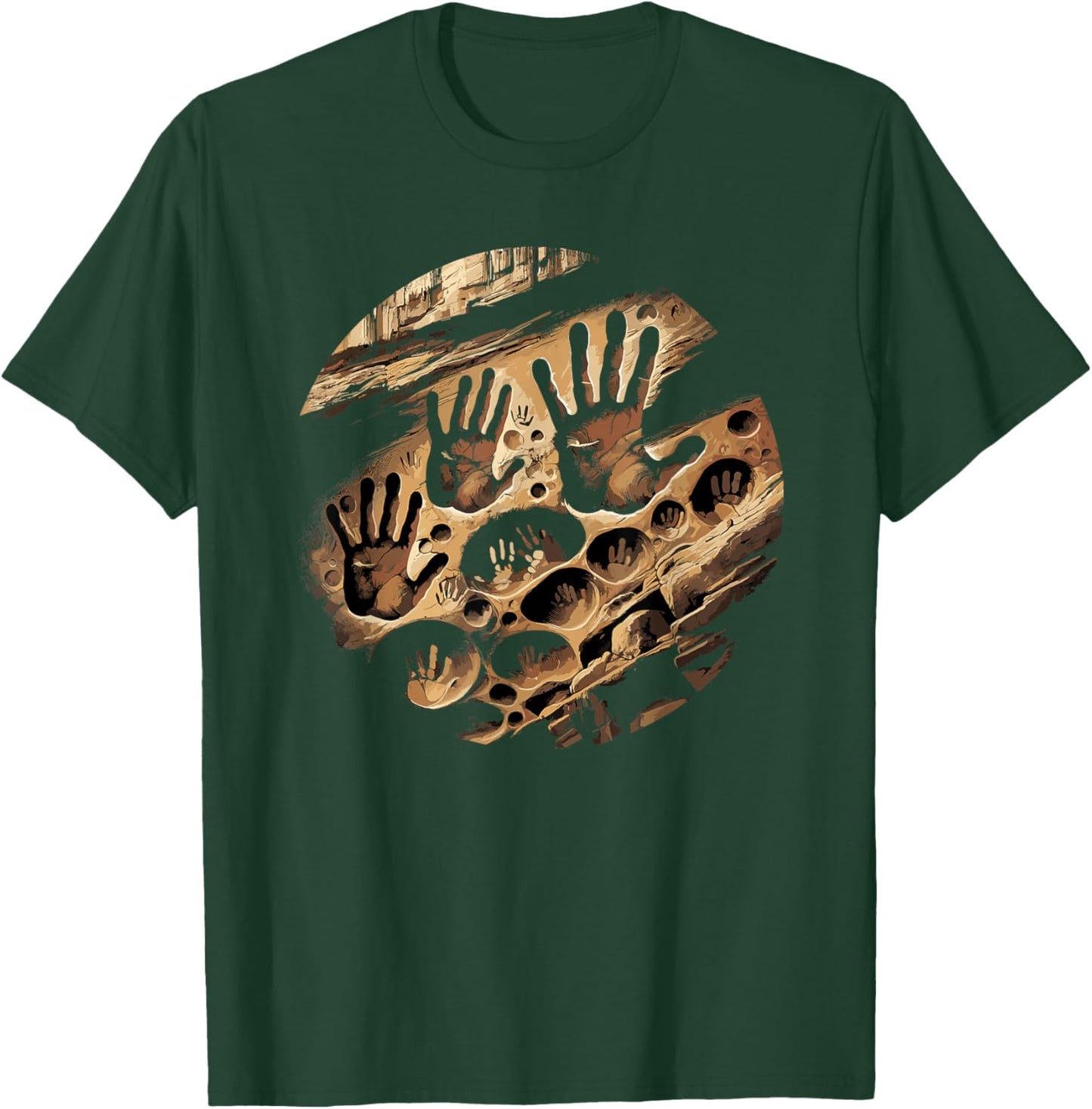 Kokopelli Petroglyphs Rock Painting Cave Art Design T-Shirt - T-Shirt | Forest