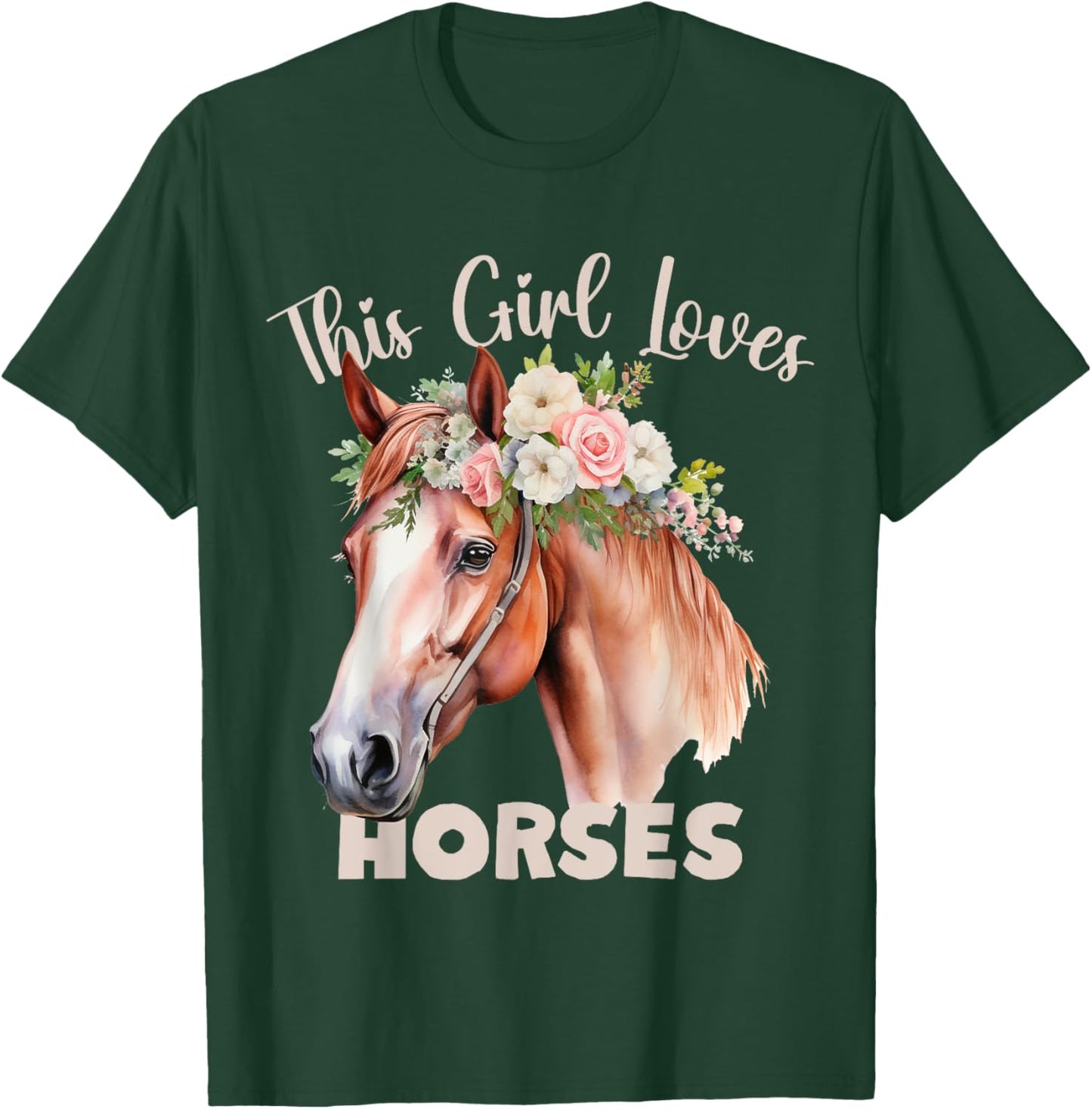 This Girl Loves Horse for Horse or Pony Loving Girls Women T-Shirt - T-Shirt | Forest
