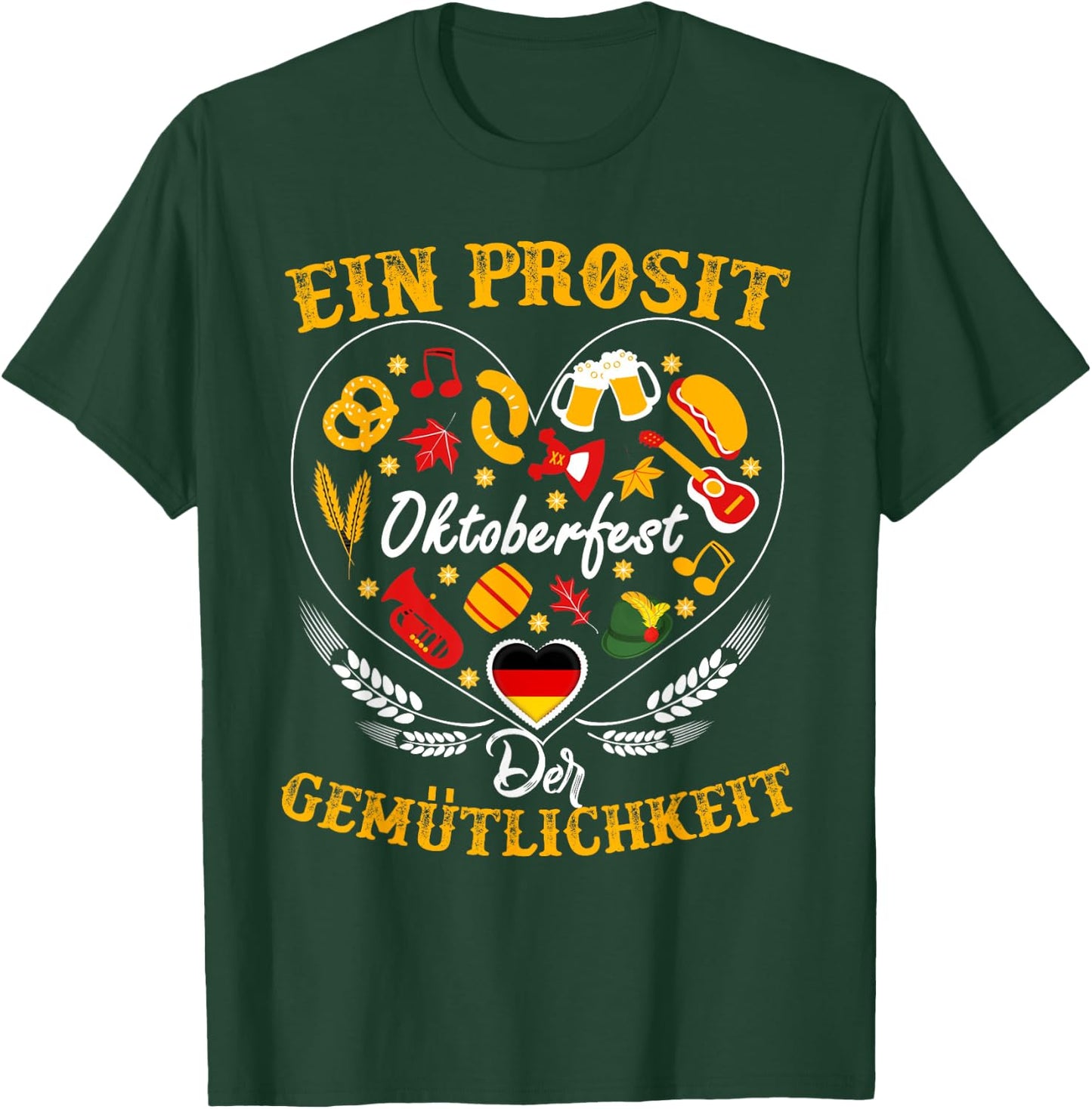 Funny German Oktoberfest "Prosit der Gemuetlichkeit" Gift T-Shirt - T-Shirt | Forest