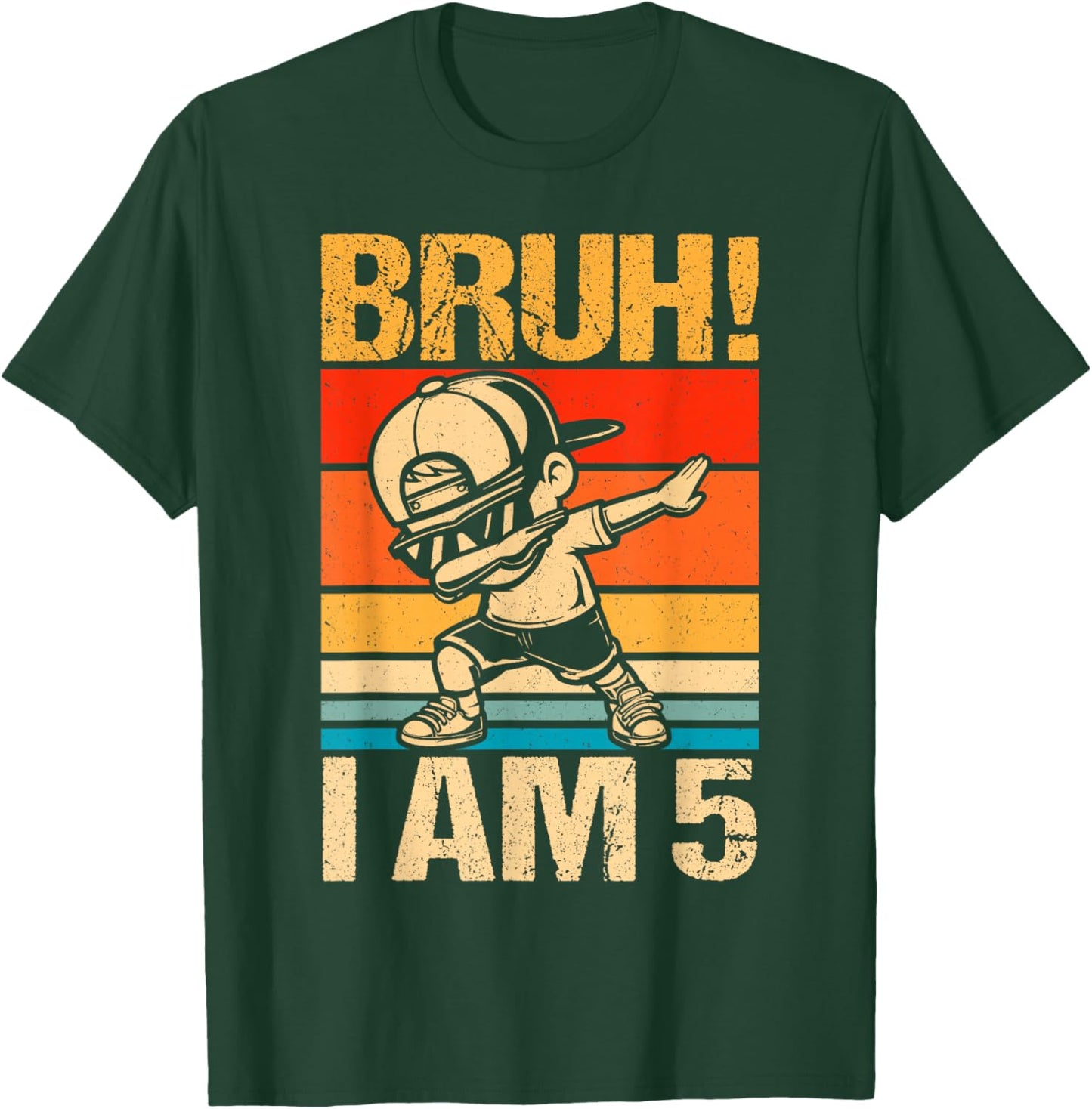 5 Year Old Birthday Dabbing Boy Bruh It's My 5th Birthday T-Shirt - T-Shirt | Forest