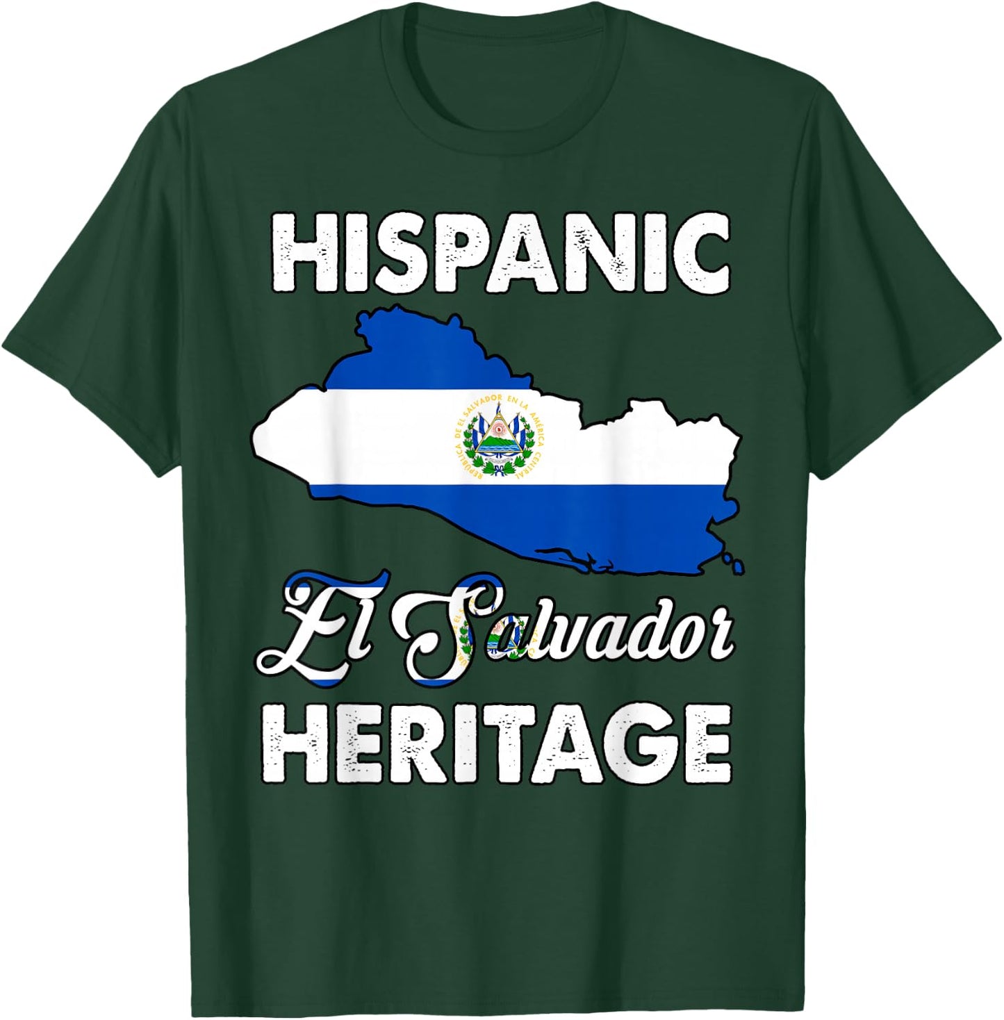 El Salvador Flag Hispanic Heritage Month Salvadorian Pride T-Shirt - T-Shirt | Forest