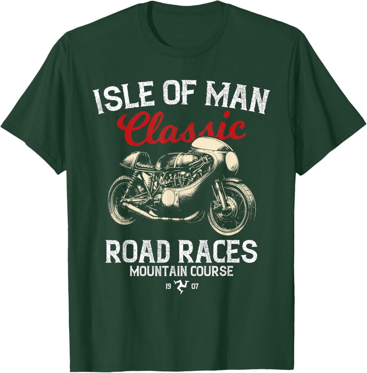 Retro Isle of Man TT Races Vintage Motorcycle Race , Black, S T-Shirt - T-Shirt | Forest