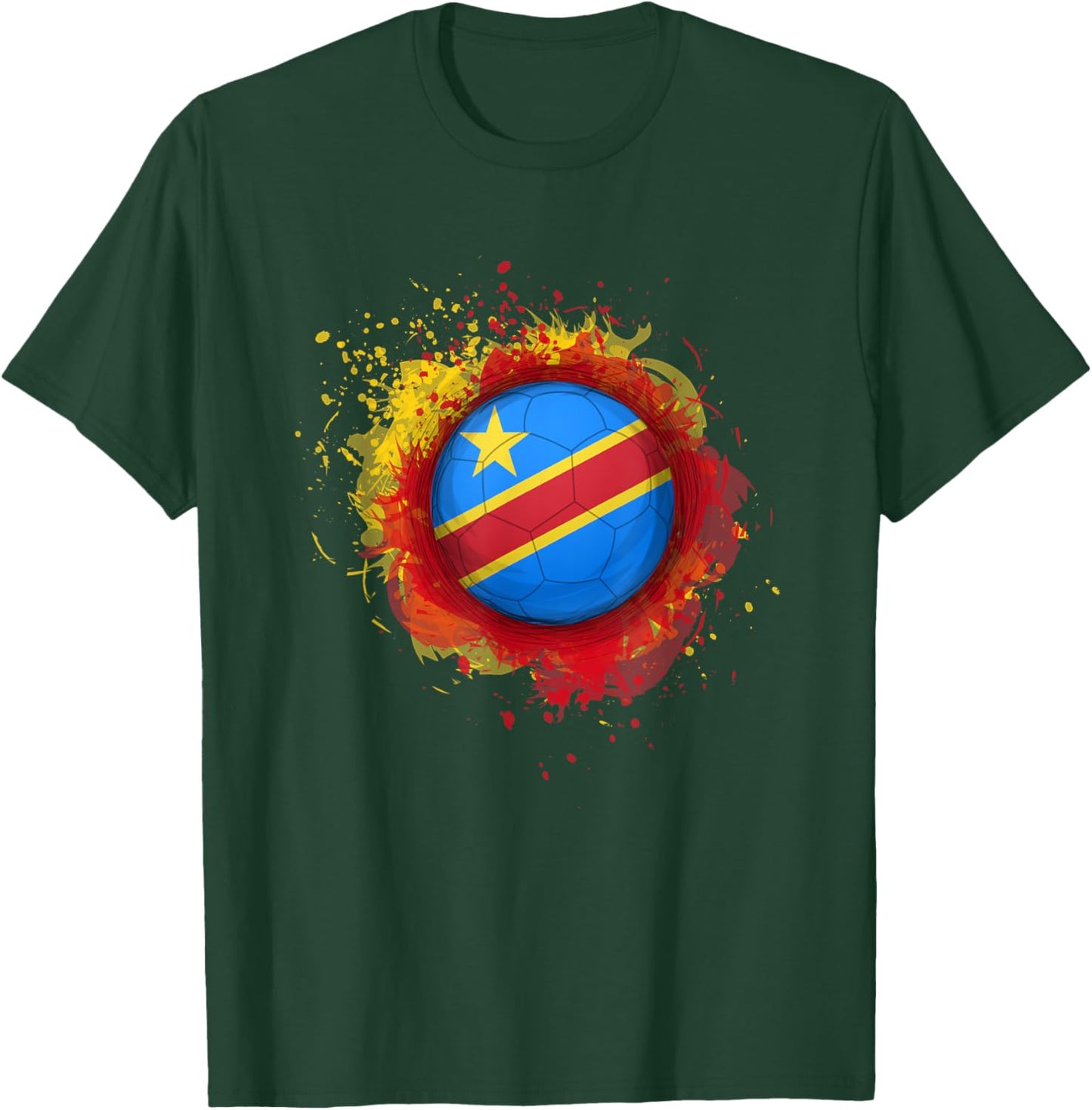 Proud Heritage Democratic Republic of the Congo Flag Soccer T-Shirt - T-Shirt | Forest