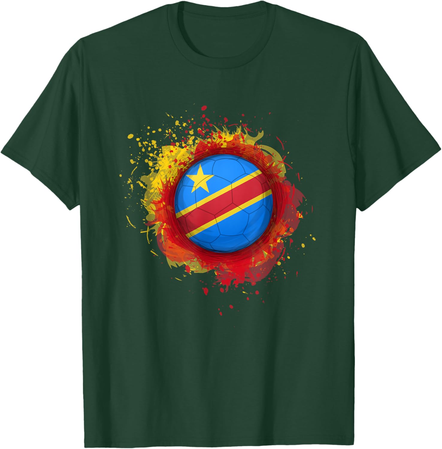 Proud Heritage Democratic Republic of the Congo Flag Soccer T-Shirt - T-Shirt | Forest