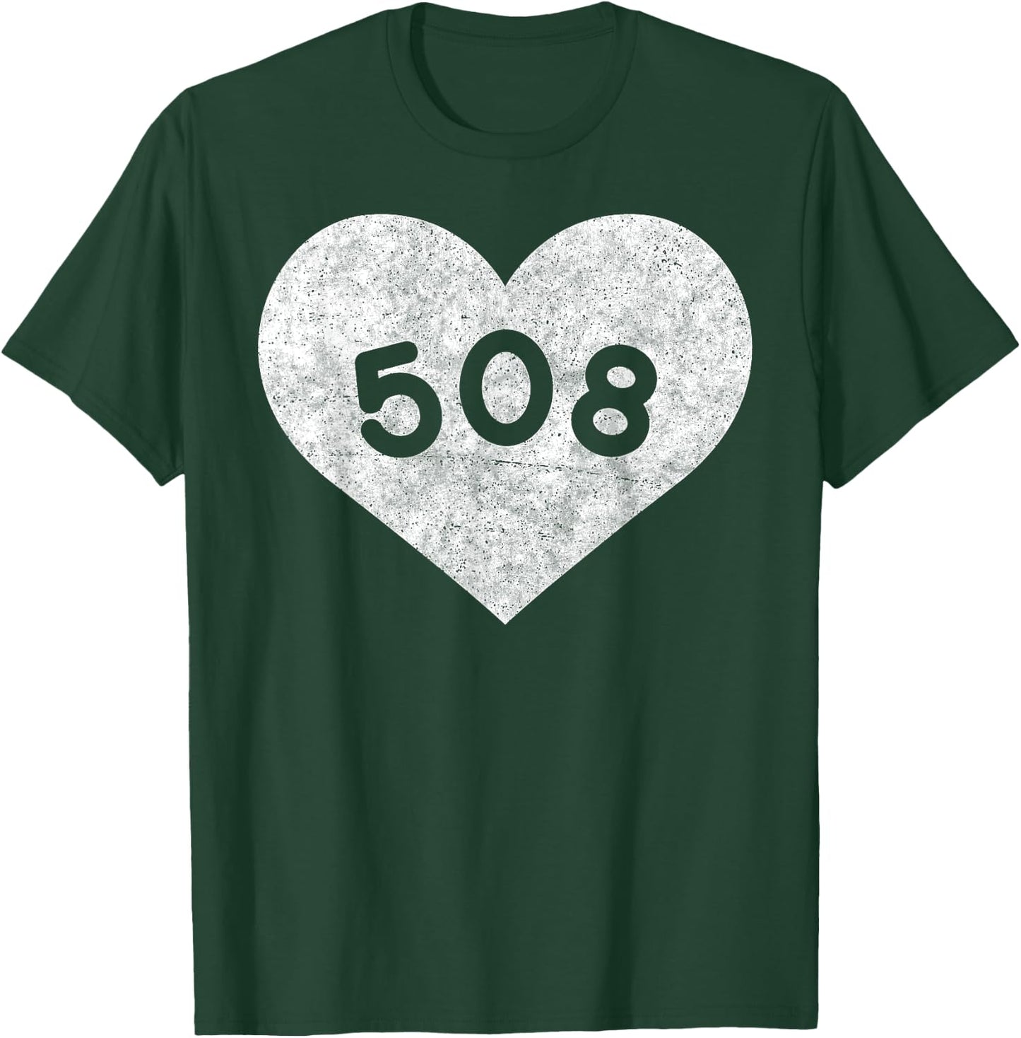 Massachusetts Area Code 508 Heart Shirt State Gift T-Shirt - T-Shirt | Forest