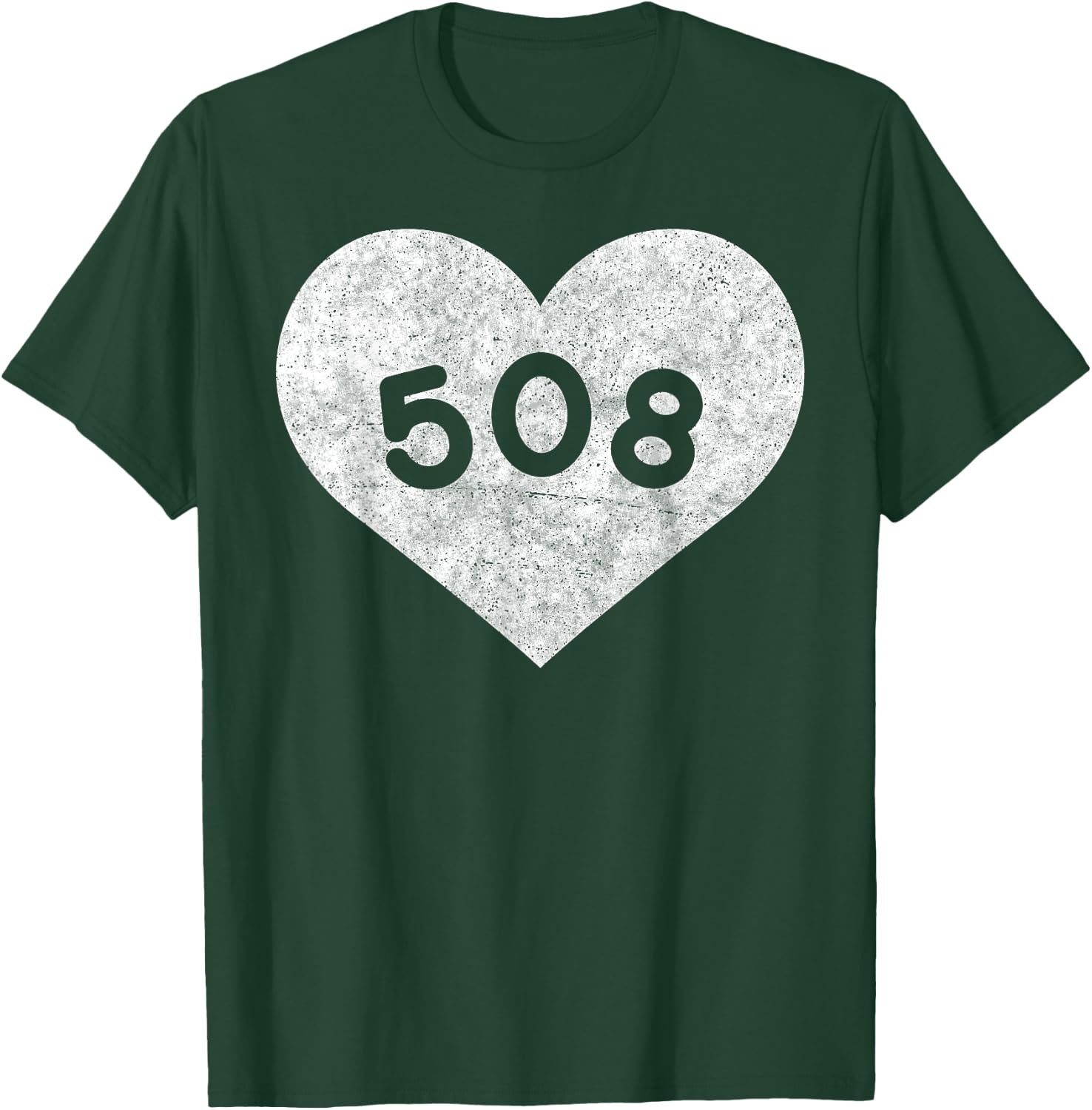 Massachusetts Area Code 508 Heart Shirt State Gift T-Shirt - T-Shirt | Forest
