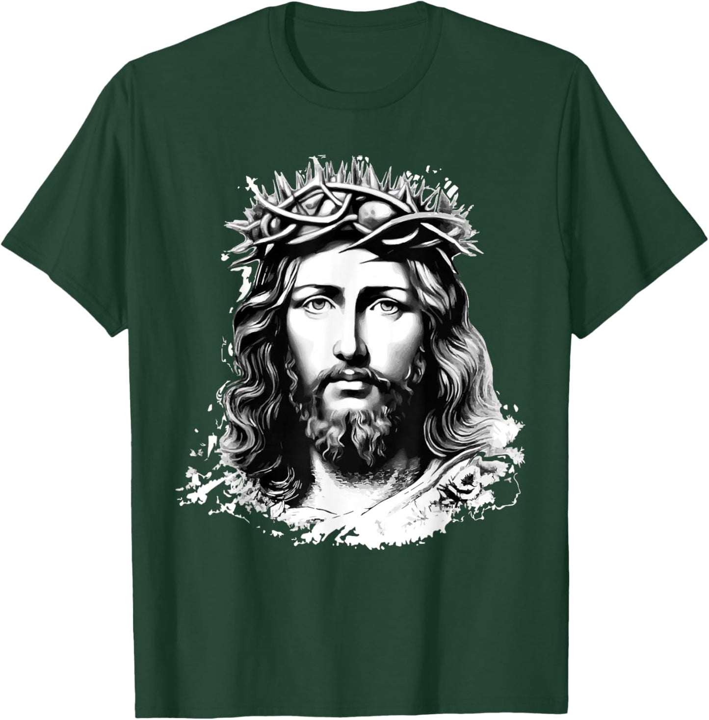 Face of Jesus Christ Crown of Thorns Catholic Faith T-Shirt - T-Shirt | Forest