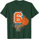 Kids 6th Birthday Boy Basketball Player Basketball 6 Years Old T-Shirt - T-Shirt | Forest
