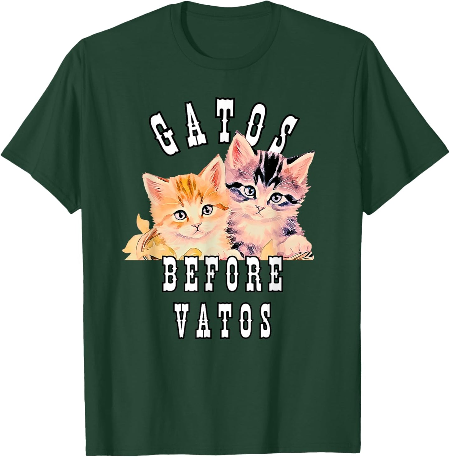 Gatos Before Vatos Galentines Day Valentines Vintage Cat Women T-Shirt - T-Shirt | Forest