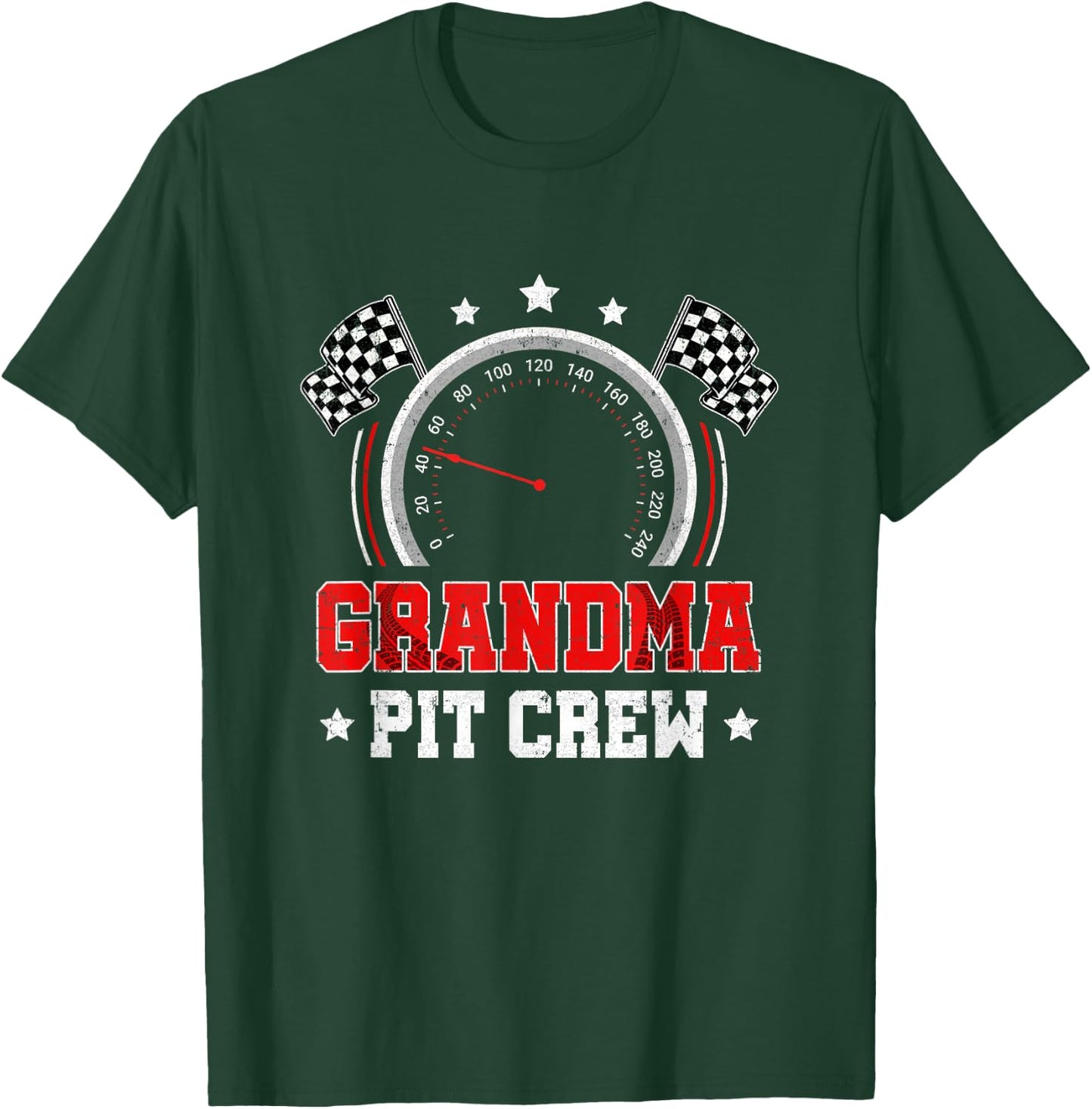 Grandma Pit Crew Race Car Birthday Party Racing Family T-Shirt - T-Shirt | Forest