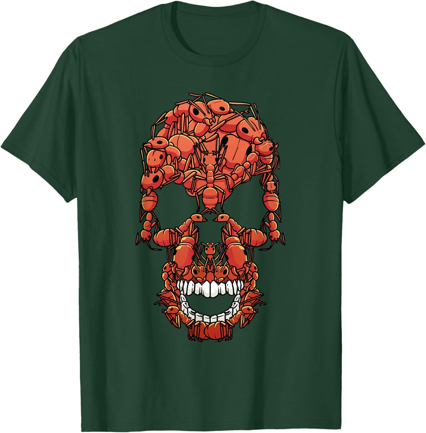 Funny Red Fire Ant | Ant Skull T-Shirt - T-Shirt | Forest