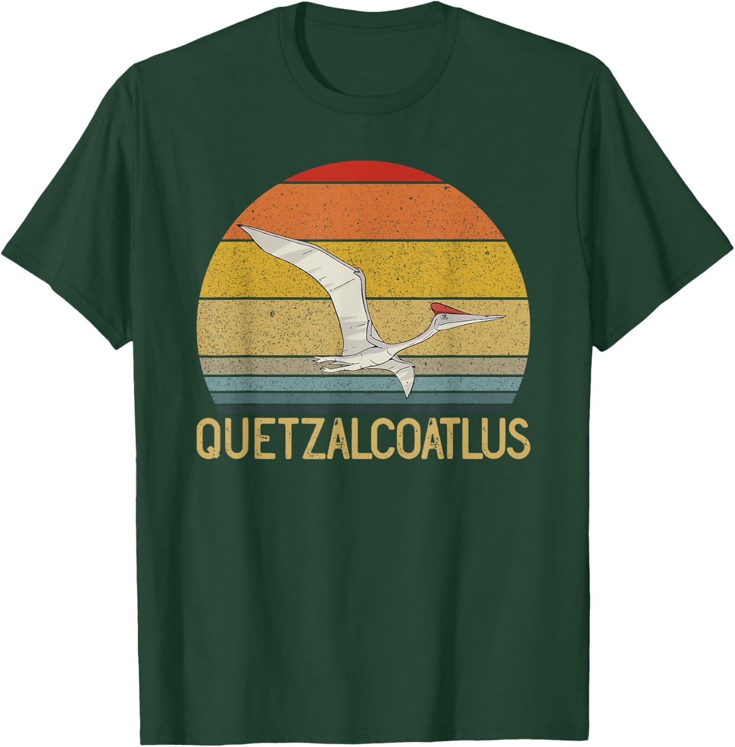 Quetzalcoatlus Retro Sunset Dinosaur Quetzalcoatlus T-Shirt - T-Shirt | Forest